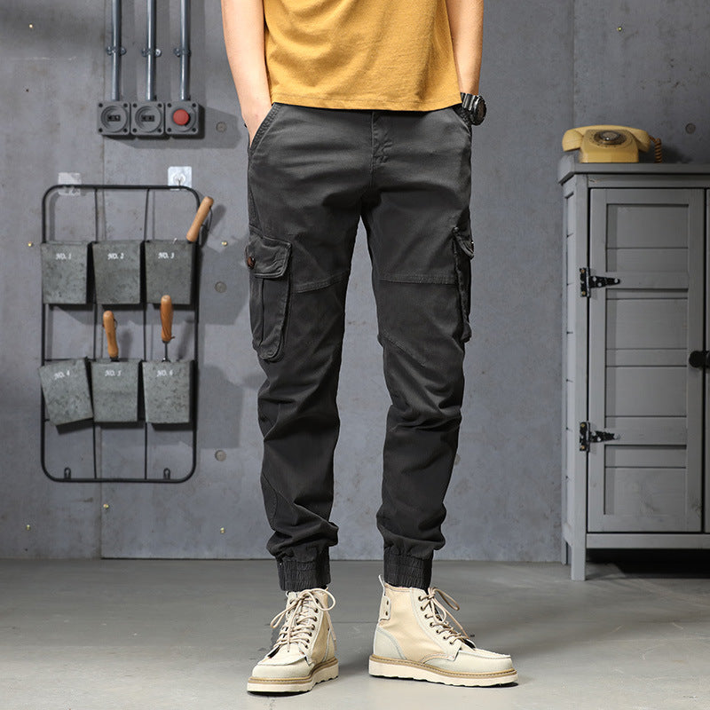 Herren multifunktionale Cargo-Hose mit elastischem Bund und seitlichen Reißverschlusstaschen Echoarchiv