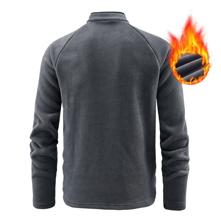 Herren Isolier-Fleece-Halbzip mit hohem Stehkragen, Raglanärmeln & Micro-Teddystruktur Echoarchiv