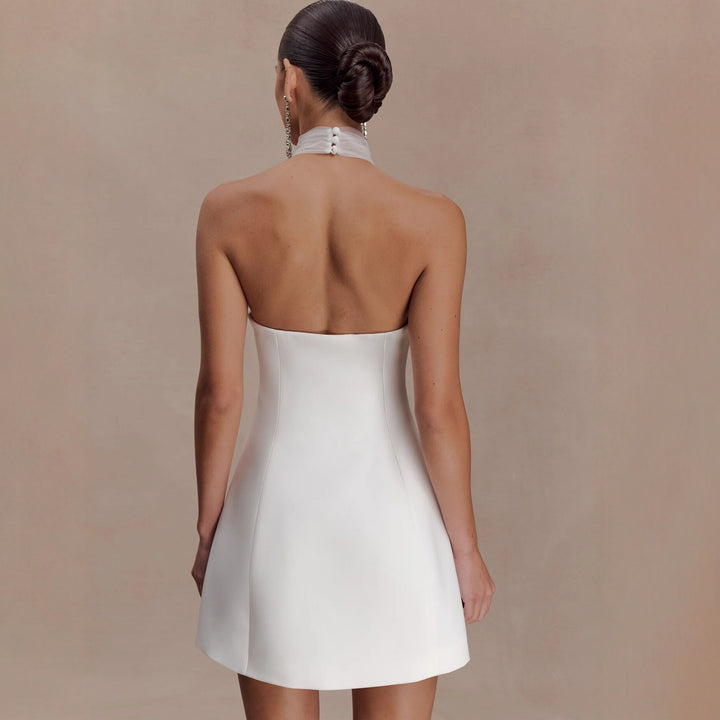 Damen Elegantes Minikleid mit Chiffon-Halsdetail und figurbetontem Schnitt Echo Archiv