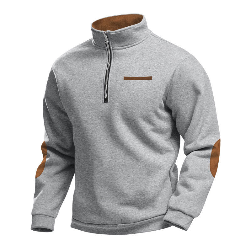 Herren Hochwertiges Sweatshirt mit Stehkragen und Reißverschluss Echoarchiv