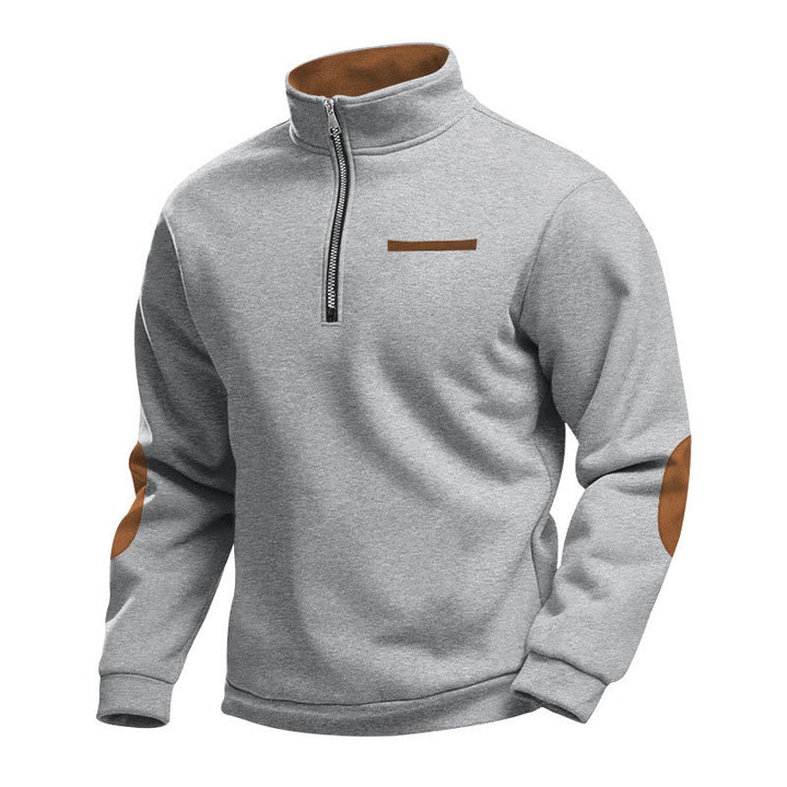 Herren Hochwertiges Sweatshirt mit Stehkragen und Reißverschluss Echoarchiv