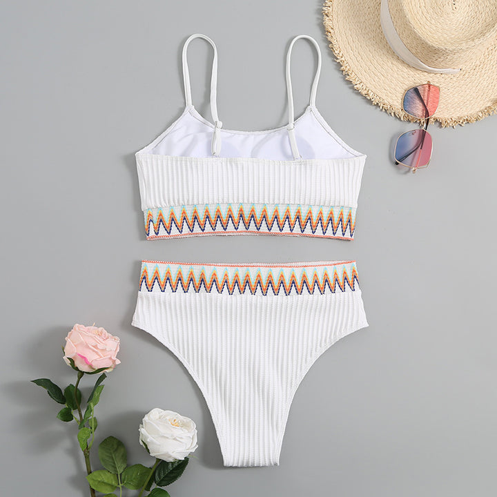 Damen integriertes Bikiniset mit geometrischem Muster Echo Archiv