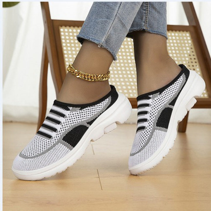 Damen Slip-on Strick-Sneaker Clog mit atmungsaktiver Maschenoberfläche und leichter Profilsohle – Névara