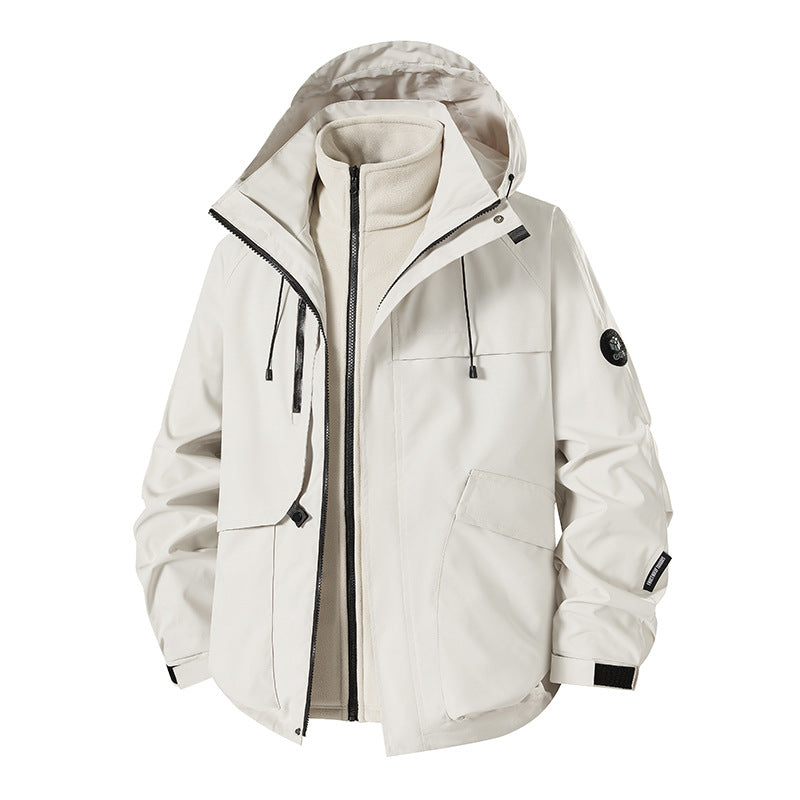 Herren wetterfeste Funktionsjacke mit verstellbarer Kapuze und Innenfleece Echoarchiv
