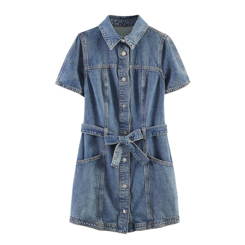 Damen Jeanskleid mit taillierter Silhouette und praktischen Taschen Echo Archiv