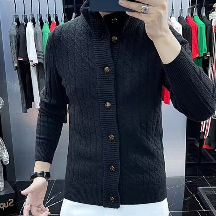 Herren Strickjacke mit strukturiertem Design und Knopfleiste Echoarchiv