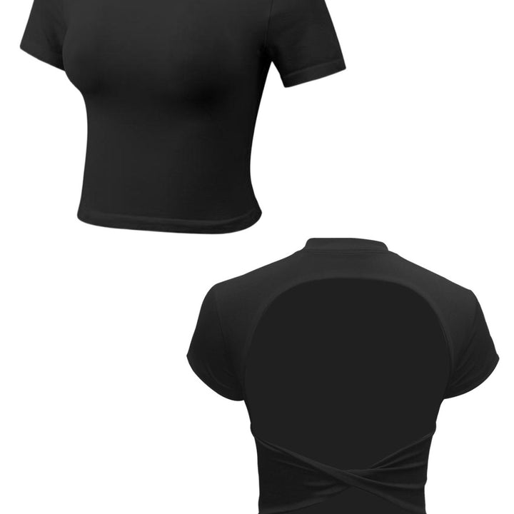 Damen Crop-Top mit kreativem Rückendesign und figurbetonender Passform Echo Archiv