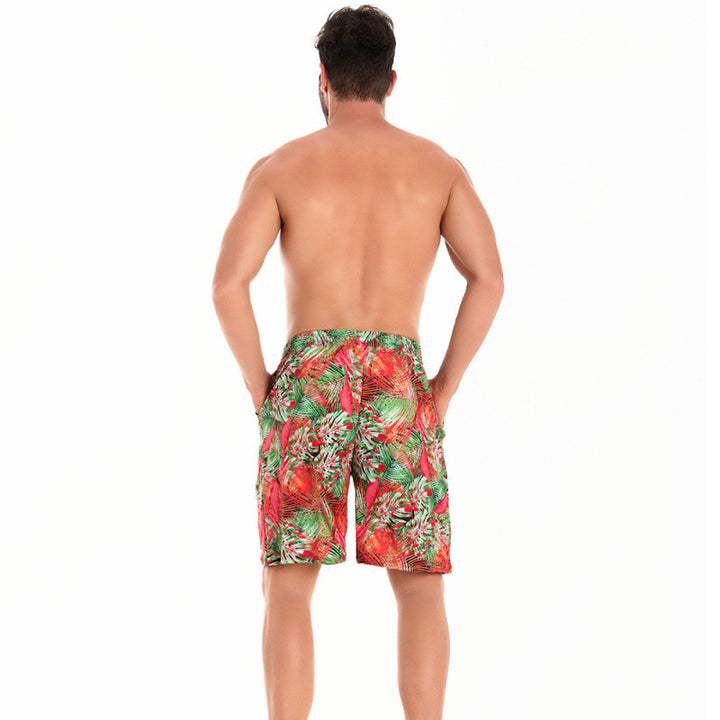 Herren Badeshorts mit tropischem Muster und verstellbarem Kordelzug Echo Archiv