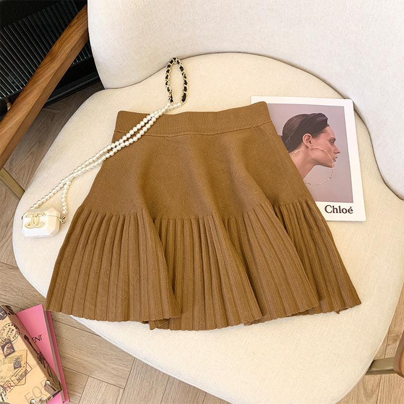 Damen Plissierter Rock mit elastischem Bund und weichem Material Echo Archiv