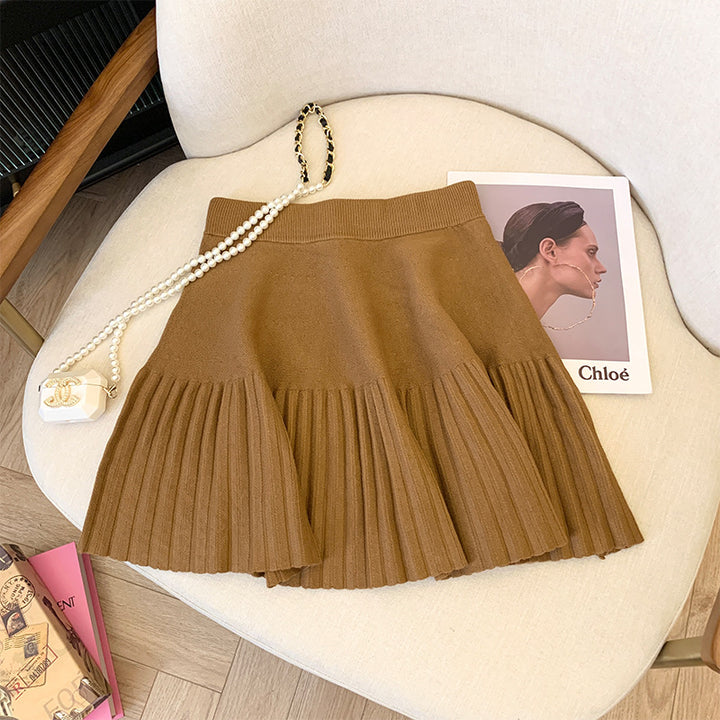 Damen Plissierter Rock mit elastischem Bund und weichem Material Echo Archiv