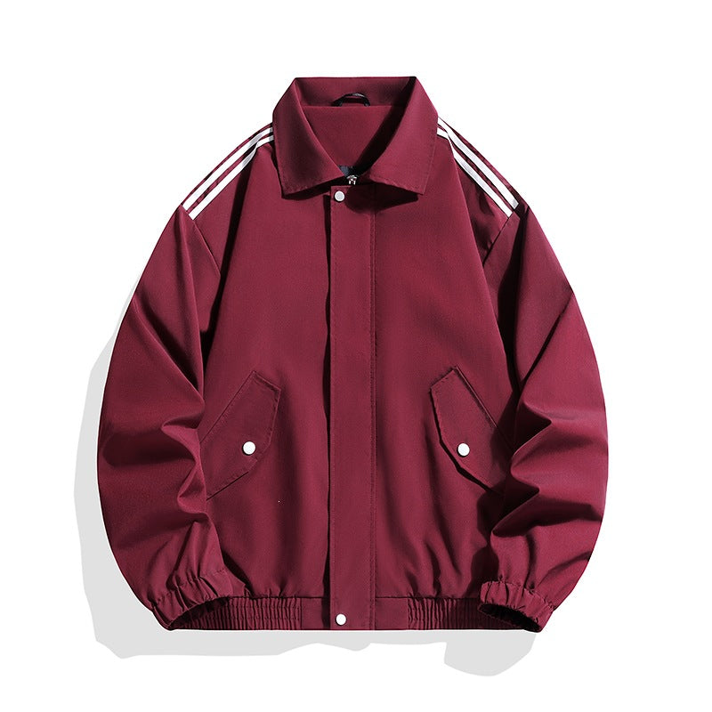 Herren Sportlich-urbane Oversize Bomberjacke mit geripptem Saum, Druckknopfblende & Schulterstreifen Echoarchiv