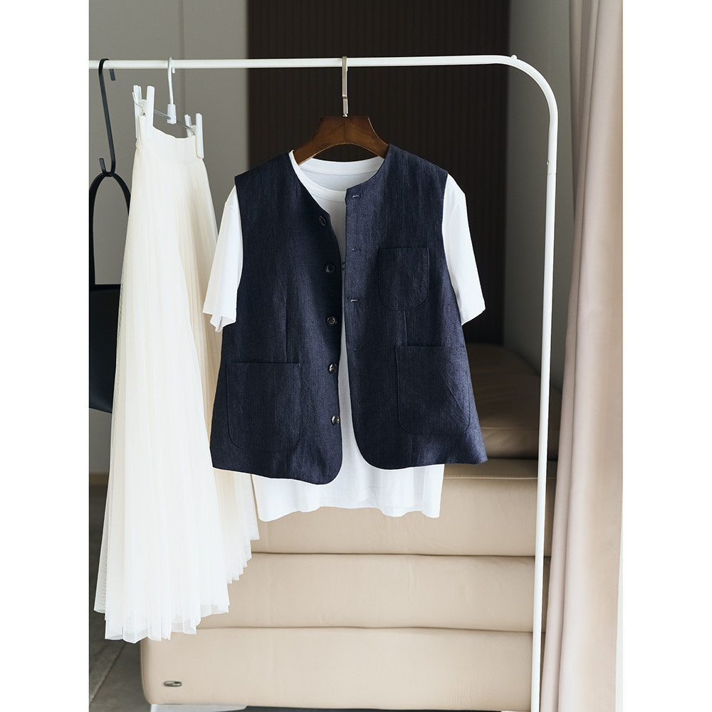 Damen Elegante Leinenweste Echoarchiv