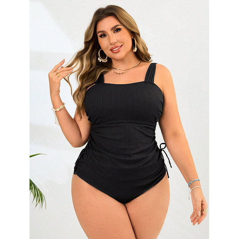 Damen eleganter Einteiler Badeanzug mit modischen Rüschendetails Echo Archiv