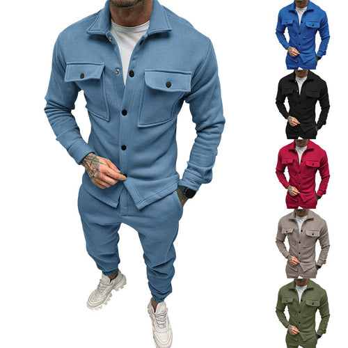 Herren Utility-Overshirt aus French-Terry mit Pattentaschen und Druckknopfverschluss Echoarchiv