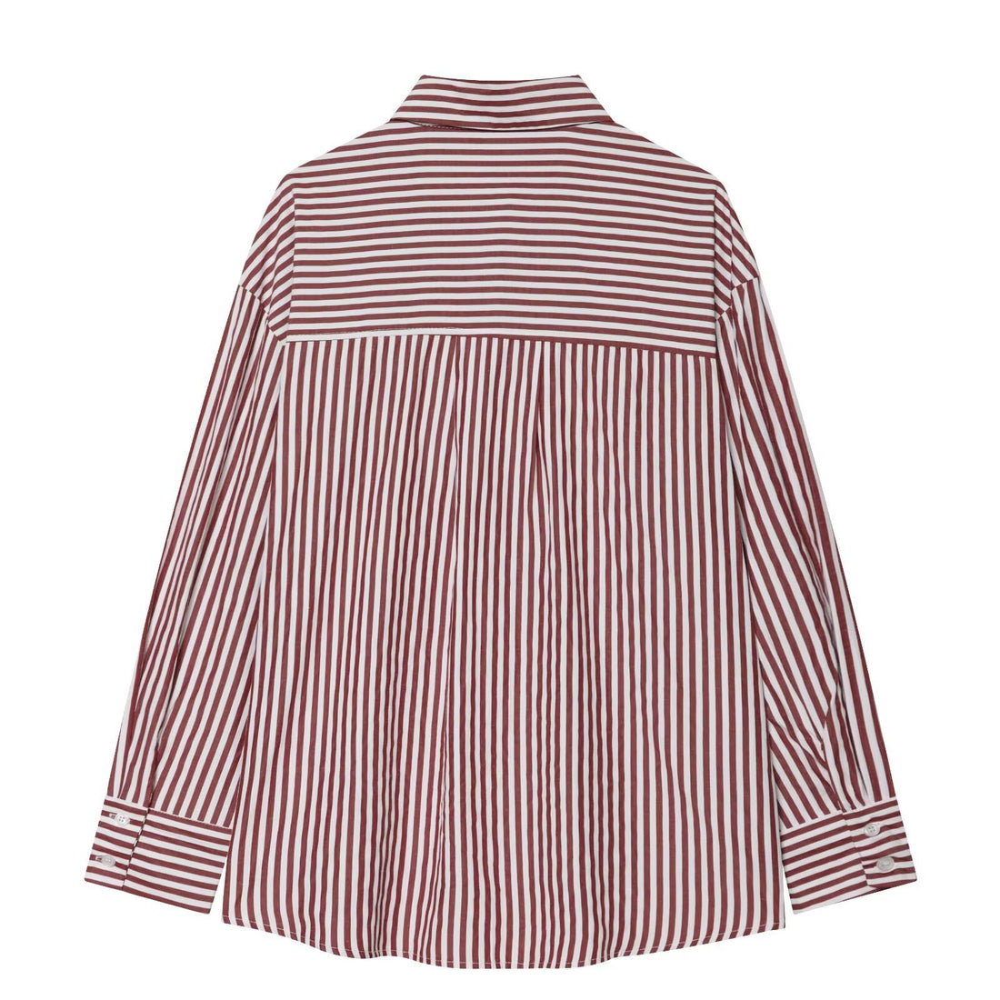 Damen Oversized Hemdbluse mit vertikalem Streifenmuster und Kentkragen Echoarchiv