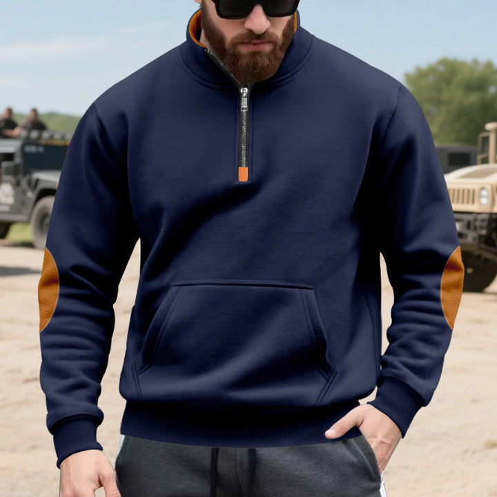 Herren hochabschließender Pullover mit praktischem Reißverschluss und Kapuzenfunktion Echoarchiv