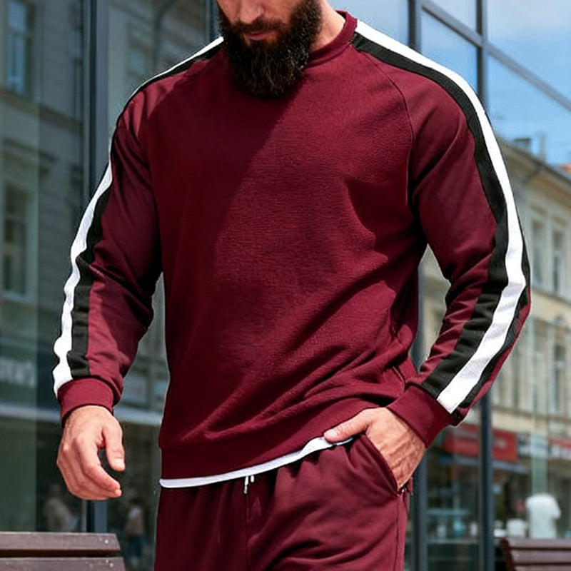 Herren sportlicher Sweatshirt mit Raglanärmeln und dekorativen Streifen Echoarchiv