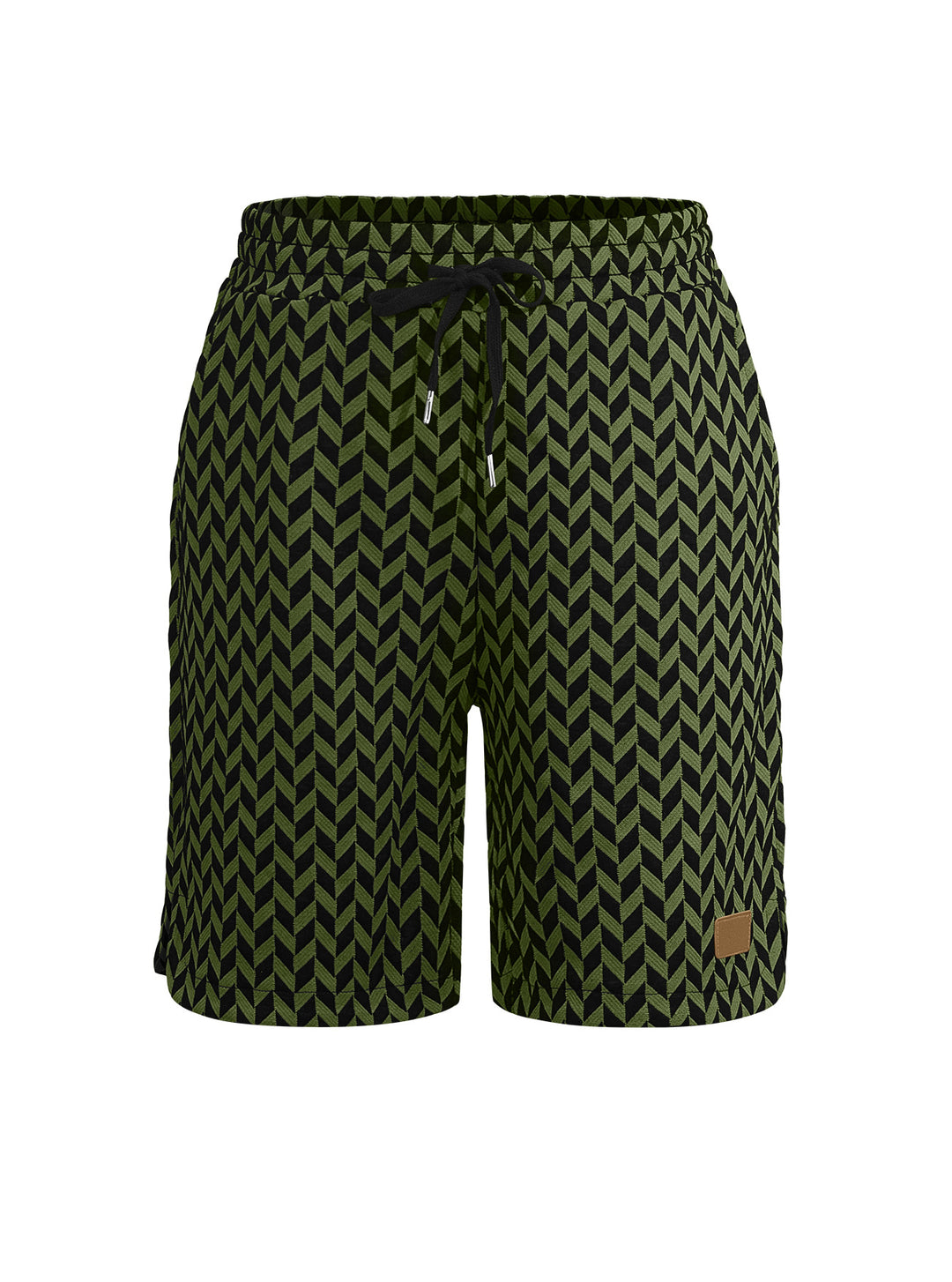 Damen nan Jacquard-Shorts mit elastischem Komfortbund, Tunnelzug und Fischgrätmuster Echo Archiv
