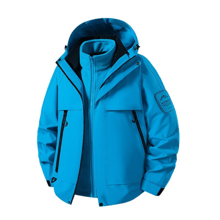 Herren dreiteilige wasserdichte Outdoor-Jacke mit abnehmbarer Kapuze und Fleece-Innenjacke Echoarchiv