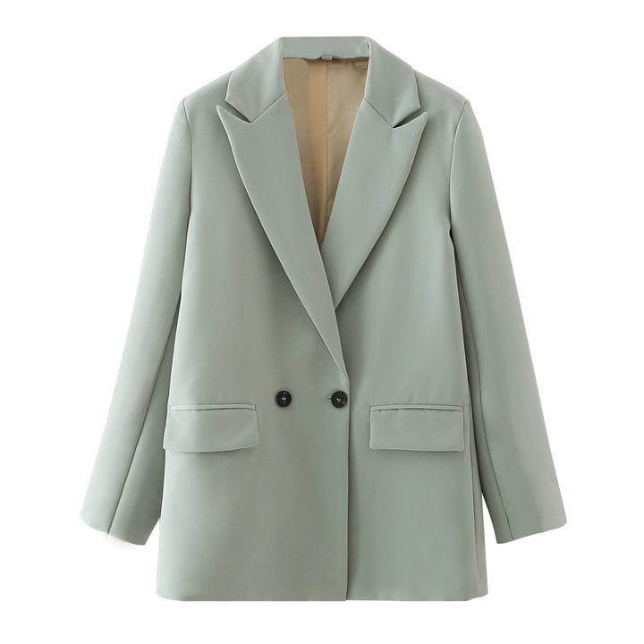 Damen Langer Oversize-Blazer mit markantem Revers, Pattentaschen und leichter Schulterpolsterung Echo Archiv