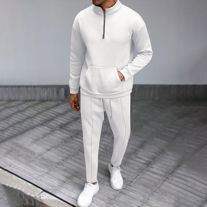 Herren Sportlicher Pullover mit Reißverschluss und bequemen Jogginghosen Echoarchiv