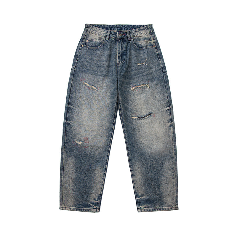 Damen Locker geschnittene Vintage-Denim-Jeans mit ausgefransten Details und verkürztem Bein Echoarchiv