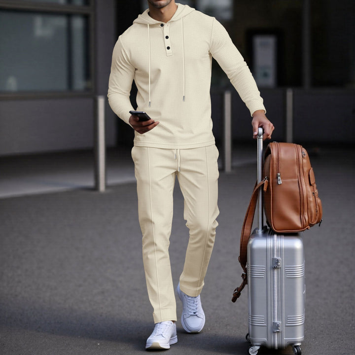 Herren sportives Hoodie und Jogginghose Set im strukturierten Design Echoarchiv