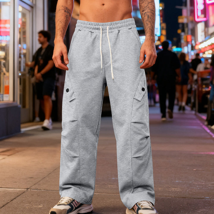 Herren nan weite Cargo-Straßenhose mit elastischem Tunnelzugbund und funktionalen Klappentaschen Echo Archiv