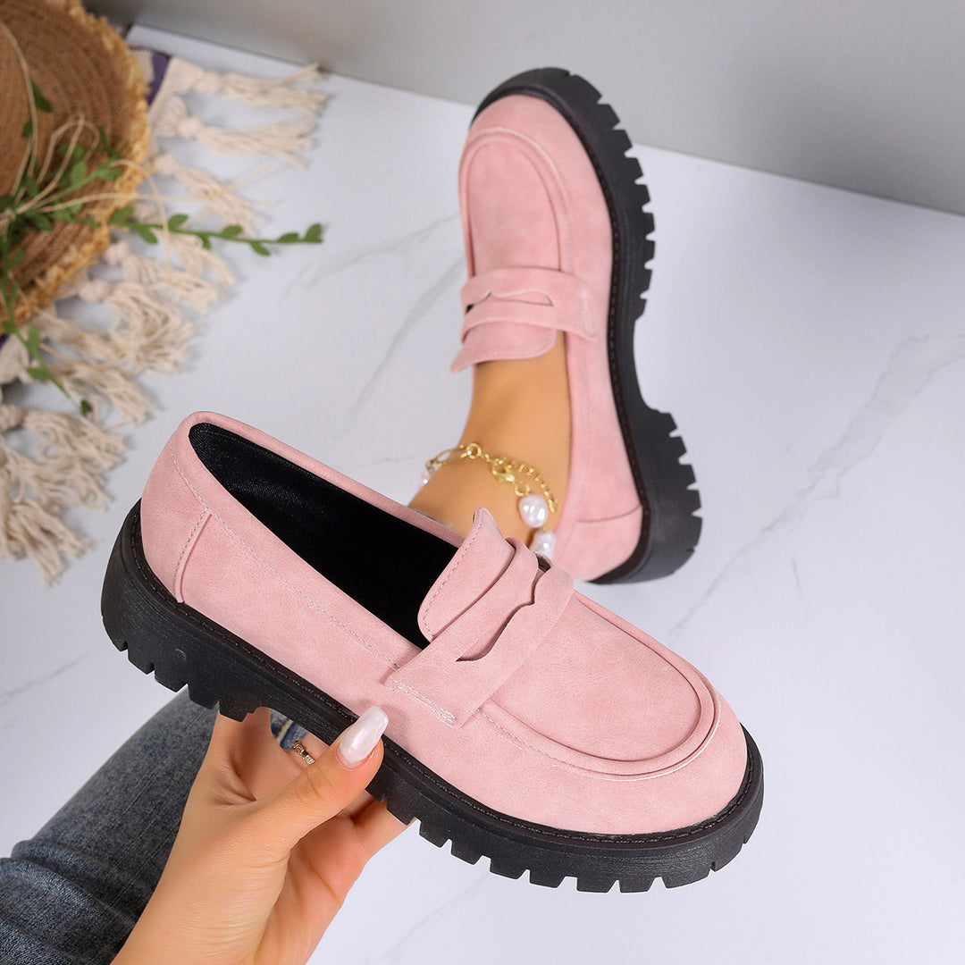 Damen Grobsohlen-Loafer in Veloursoptik mit Komfortfußbett Echo Archiv