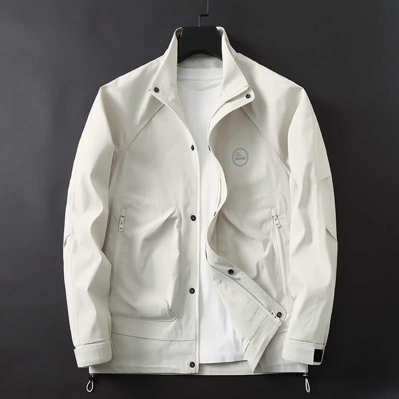 Herren Leichte technische Übergangsjacke mit Stehkragen, Reißverschluss und Multifunktionstaschen Echo Archiv