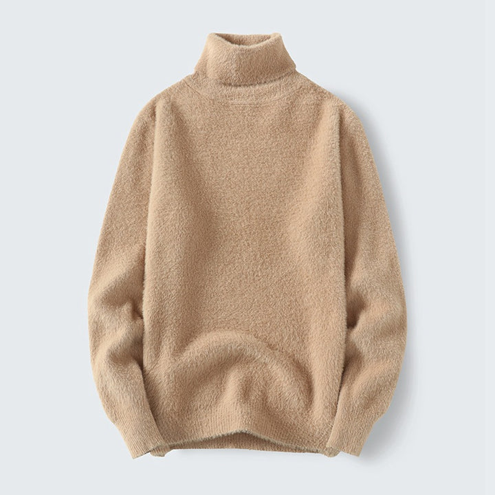 Herren warmer Rollkragenpullover aus weichem Strickstoff Echoarchiv