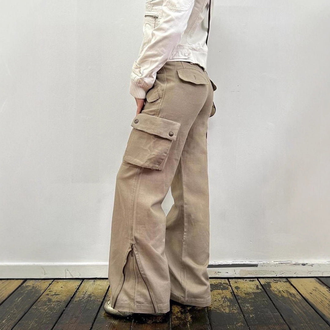 Damen lockere Cargo-Hose mit praktischen Taschen und weitem Bein Echo Archiv