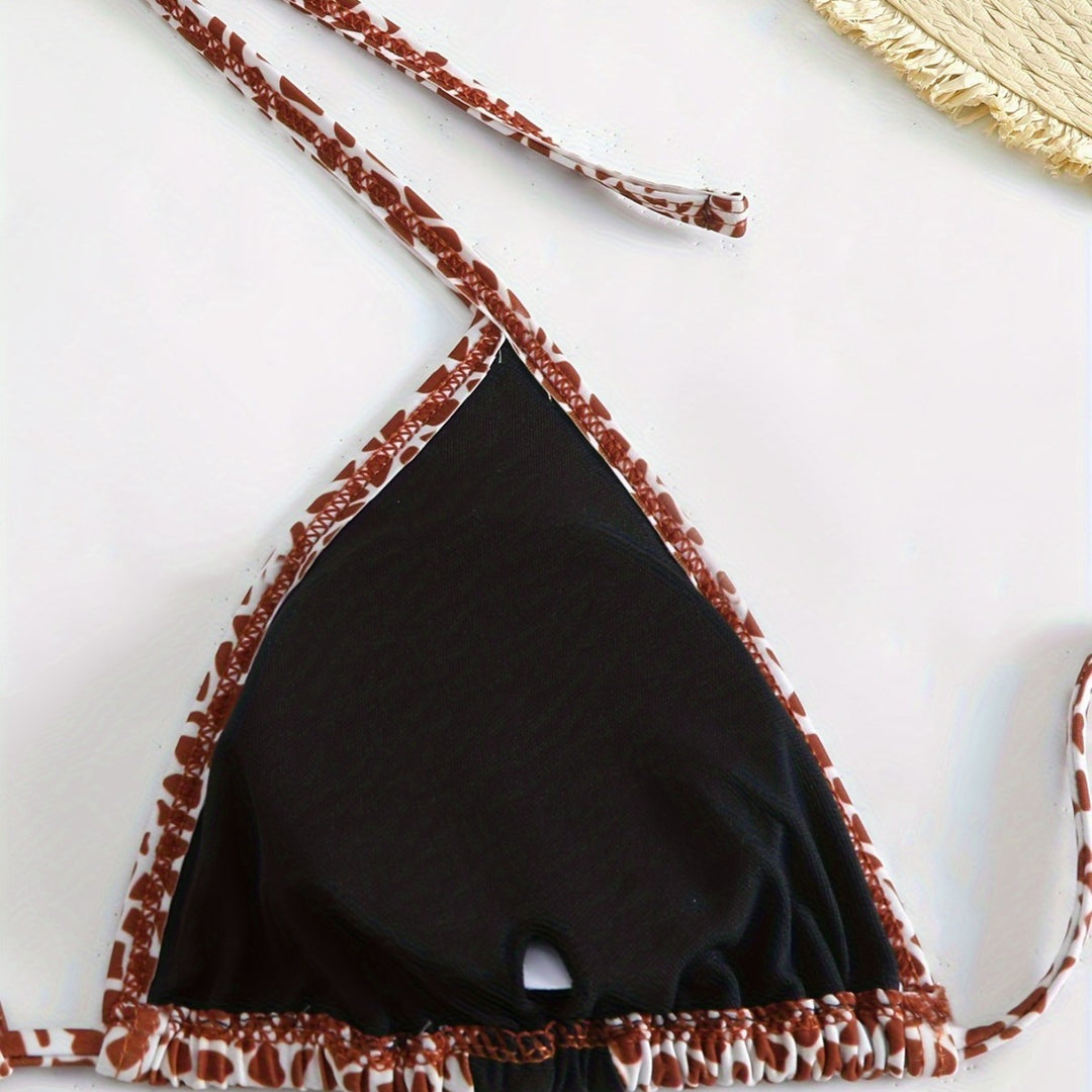 Damen Triangel-Bikini mit stilvollem Giraffenmuster Echo Archiv