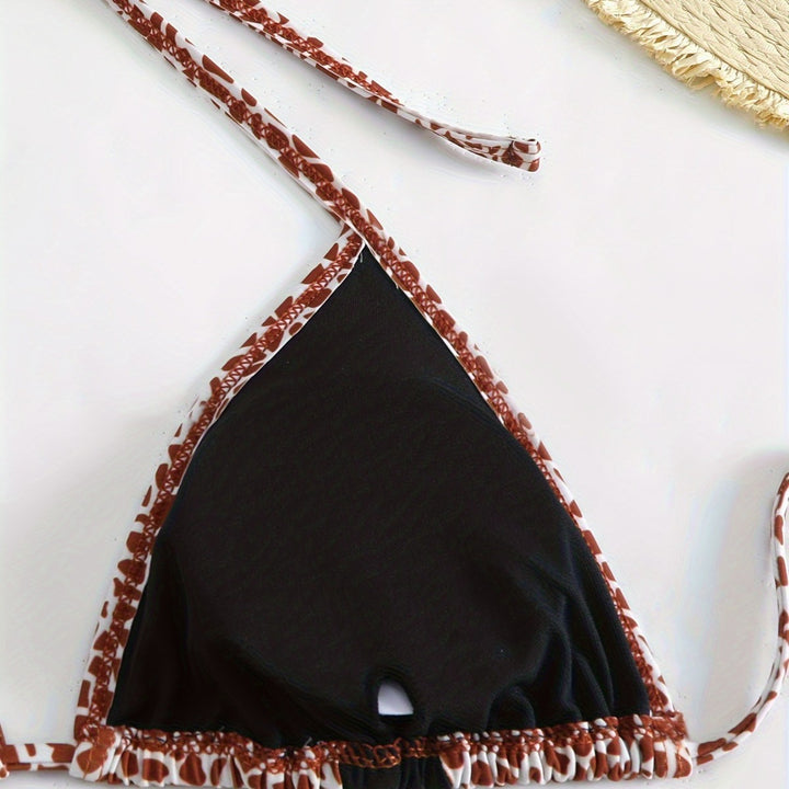 Damen Triangel-Bikini mit stilvollem Giraffenmuster Echo Archiv