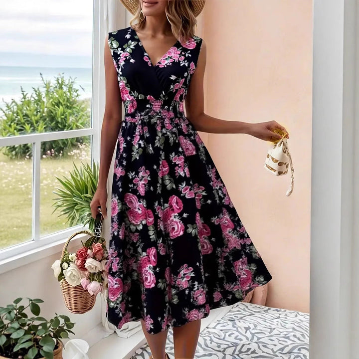 Damen Verspieltes A-Linien Kleid mit floralen Details Echoarchiv