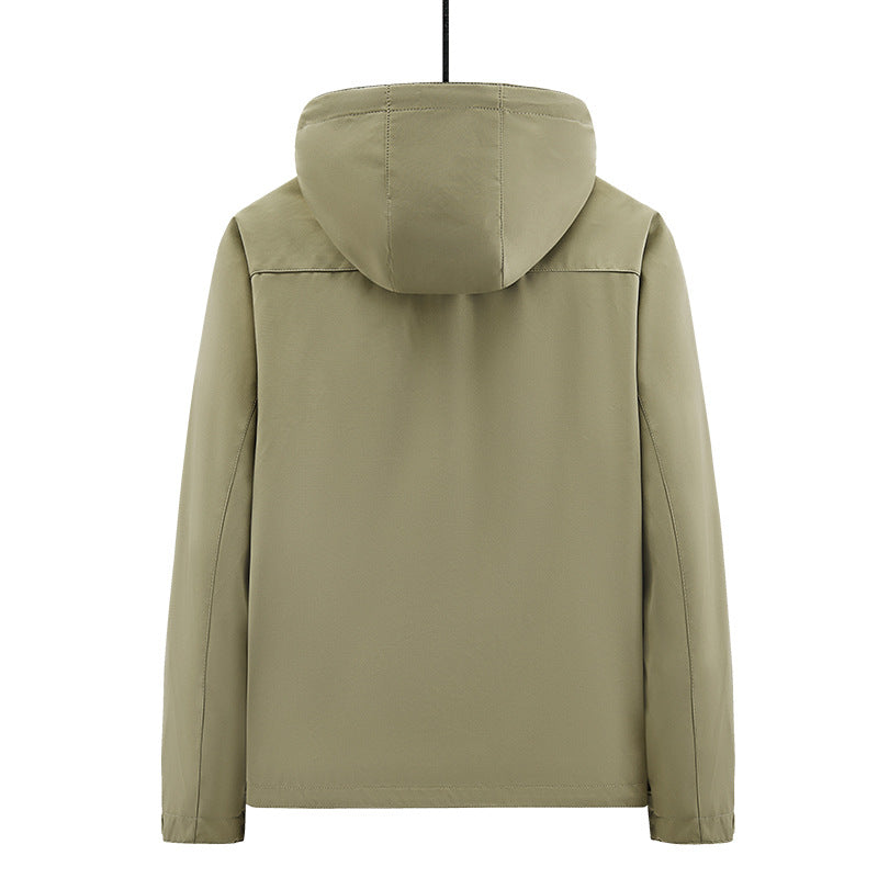 Herren Outdoor-Jacke mit multifunktionalen Taschen und verstellbarem Kapuzenkragen Echoarchiv