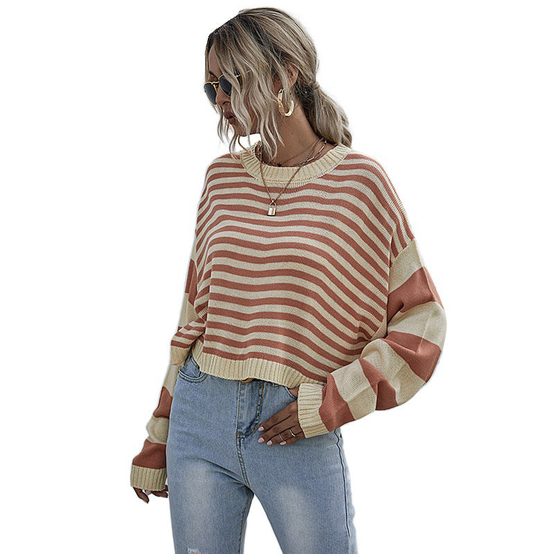 Damen Lässiger gestreifter Pullover Echo Archiv