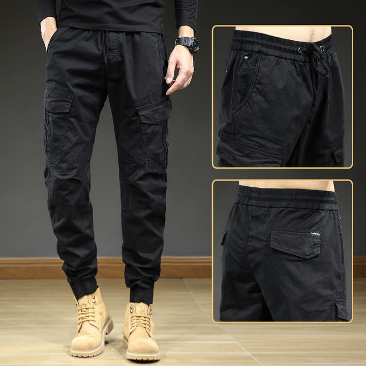Herren bequeme Cargo-Hose mit elastischem Bund und mehreren Taschen Echoarchiv