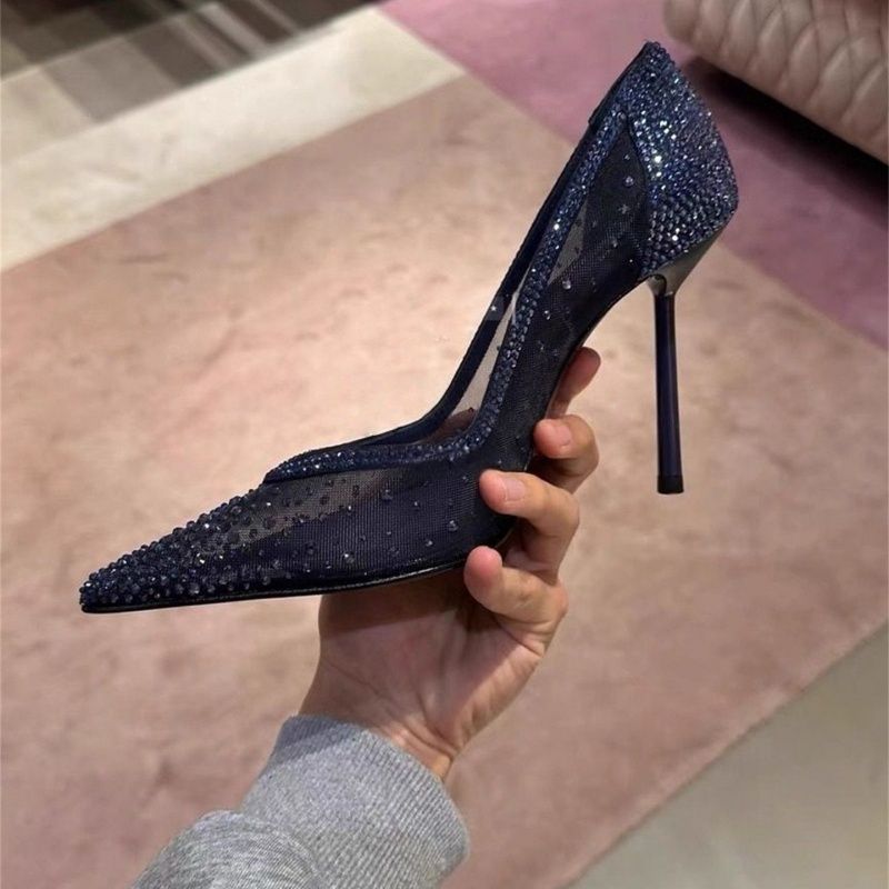 Damen Transparente Mesh‑Stiletto‑Pumps mit spitzer Zehenpartie und Strassbesatz Echo Archiv