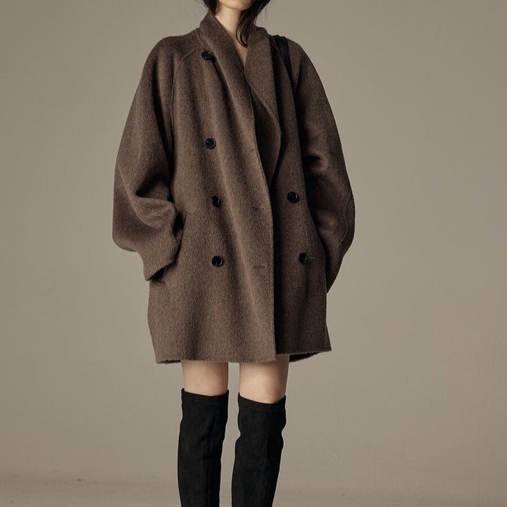 Damen Modische Oversized Wool-Mantel Echoarchiv