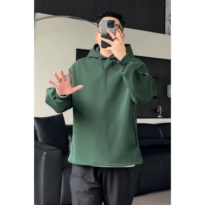 Herren Oversized Kapuzenpullover mit Dropped-Shoulder, schwerer Baumwollmischung und minimalistischer Silhouette Echoarchiv