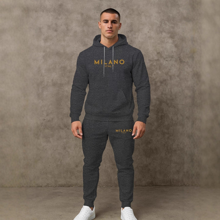 Herren Hoodie und Jogginghose Set mit stylischem Milano Print Echoarchiv