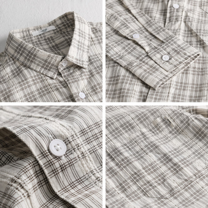Herren Karierter Baumwoll-Overshirt im Relaxed-Fit mit Brusttasche und Soft‑Touch Echoarchiv