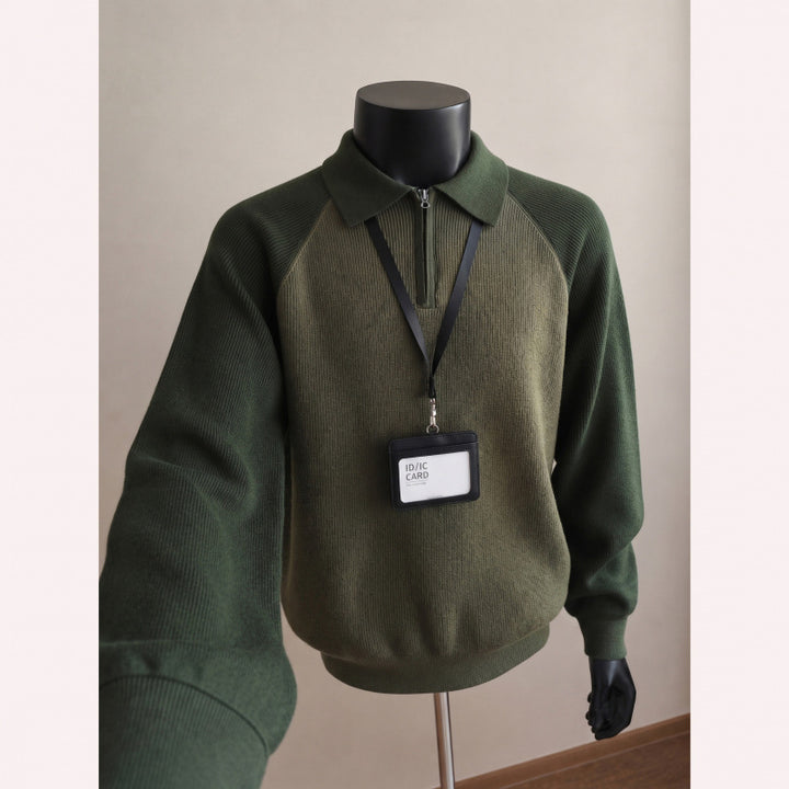 Stilvoller Herrenpullover mit Stehkragen und Reißverschluss Echo Archive