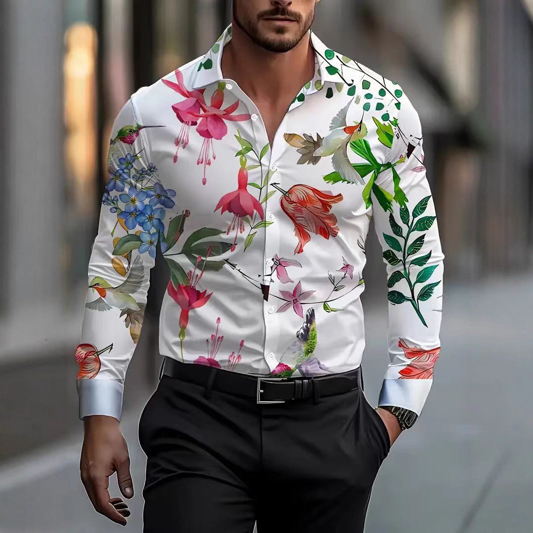 Herren Hemd mit floralen Mustern Echoarchiv