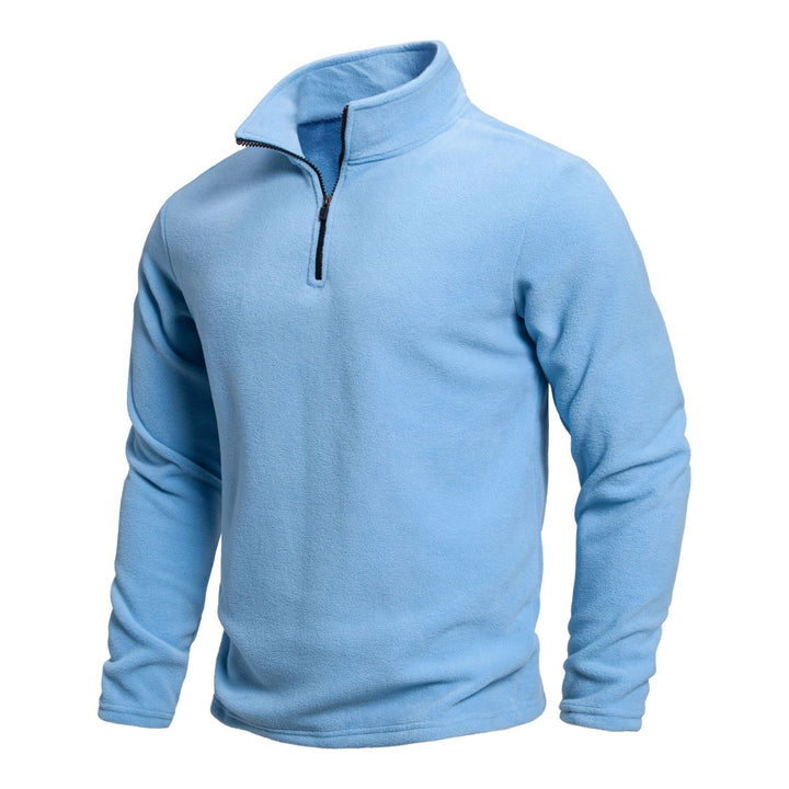 Herren Fleece-Pullover mit modernem Stehkragen und praktischem Reißverschluss Echoarchiv