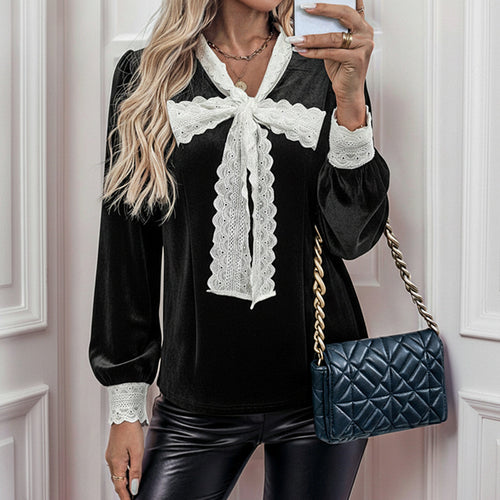 Damen Elegante Bluse mit Spitzenakzenten Echo Archiv
