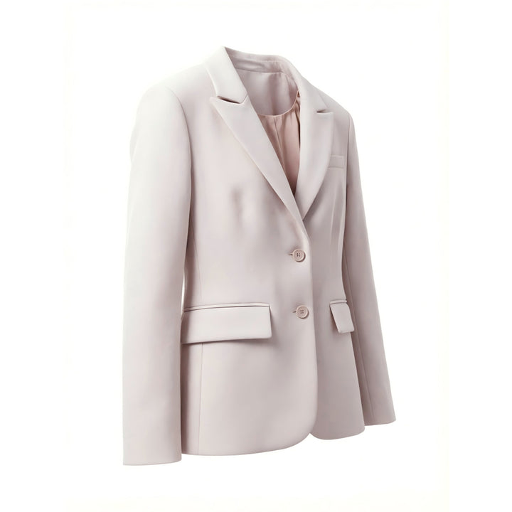 Damen Eleganter taillierter einreihiger Wollblazer mit Reverskragen Echoarchiv