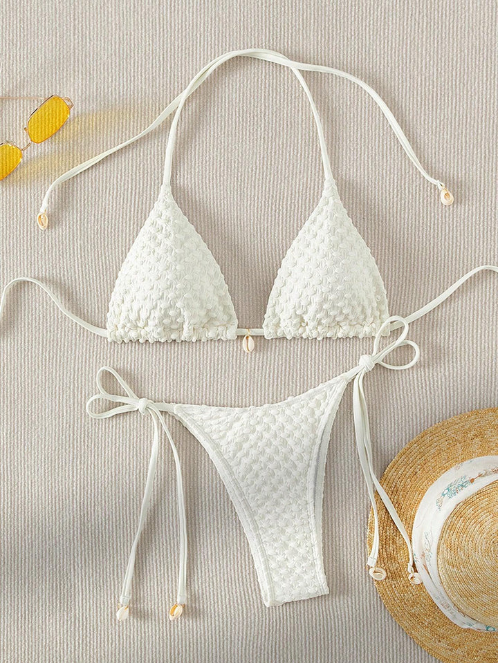 Damen Triangle-Bikini mit strukturiertem Material und zarten Bindebändern Echo Archiv
