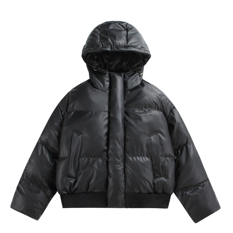Damen Gekürzte Isolierende Pufferjacke im Boxy‑Cut mit Volumen‑Kapuze, Stehkragen und Rippbund Echo Archiv